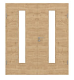 Frontansicht von Wildeiche quer LA 24 ProLine Duradecor Doppelflügeltür inkl. Zarge - Hörmann