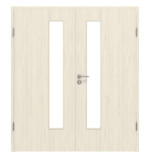 Frontansicht von Gebürstete Pinie LA 24 schlossseitig ProLine Duradecor Doppelflügeltür inkl. Zarge - Hörmann