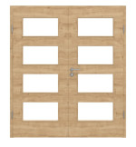 Frontansicht von Wildeiche quer LA 9 ProLine Duradecor Doppelflügeltür inkl. Zarge - Hörmann