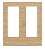 Frontansicht von Wildeiche quer DIN-LA ProLine Duradecor Doppelflügeltür inkl. Zarge - Hörmann