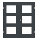 Frontansicht von Doppelflügeltür LA 11 ProLine Anthrazit RAL 7016 Lack inkl. Zarge - Hörmann