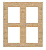 Frontansicht von Wildeiche quer LA 12 ProLine Duradecor Doppelflügeltür inkl. Zarge - Hörmann