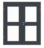 Frontansicht von Doppelflügeltür LA 12 ProLine Anthrazit RAL 7016 Lack inkl. Zarge - Hörmann