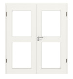 Frontansicht von Weiß ähnlich RAL 9016 LA 12 Basic Lack Doppelflügeltür inkl. Zarge - Huga