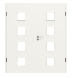 Frontansicht von Weiß ähnlich RAL 9016 LA 14 Basic Lack Doppelflügeltür inkl. Zarge - Huga