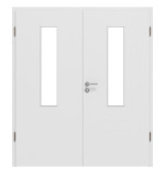 Frontansicht von Bütte Weiß LA 4 mittig ProLine Duradecor Doppelflügeltür inkl. Zarge - Hörmann