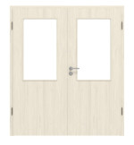 Frontansicht von Gebürstete Pinie LA 7 ProLine Duradecor Doppelflügeltür inkl. Zarge - Hörmann