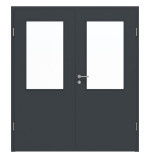 Frontansicht von Doppelflügeltür LA 7 ProLine Anthrazit RAL 7016 Lack inkl. Zarge - Hörmann