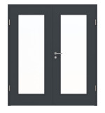 Frontansicht von Doppelflügeltür LA 8 ProLine Anthrazit RAL 7016 Lack inkl. Zarge - Hörmann