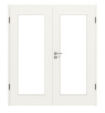 Frontansicht von Weiß ähnlich RAL 9016 LA 8 Basic Lack Doppelflügeltür inkl. Zarge - Huga
