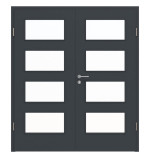 Frontansicht von Doppelflügeltür LA 9 ProLine Anthrazit RAL 7016 Lack inkl. Zarge - Hörmann