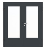 Frontansicht von Doppelflügeltür DIN-LA ProLine Anthrazit RAL 7016 Lack inkl. Zarge - Hörmann
