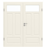 Frontansicht von GARANT Doppelflügeltür Como Weißlack mit Lichtausschnitt CKL1/1 mit Zarge
