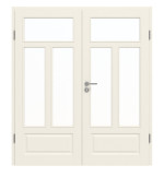 Frontansicht von GARANT Doppelflügeltür Como Weißlack mit Lichtausschnitt CKL1/3 mit Zarge