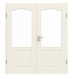 Frontansicht von GARANT Doppelflügeltür Como Weißlack mit Lichtausschnitt CKL2 mit Zarge