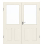 Frontansicht von GARANT Doppelflügeltür Como Weißlack mit Lichtausschnitt CKL4 mit Zarge