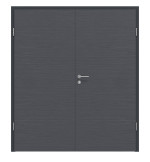 Frontansicht von Doppelflügeltür Strukturiert Anthrazit Basic inkl. Zarge - Huga