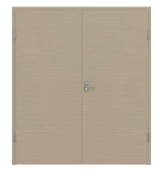 Frontansicht von Doppelflügeltür Strukturiert Taupe Basic inkl. Zarge - Huga