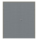 Frontansicht von Doppelflügeltür Cotton like Hygge Grau Basic inkl. Zarge - Huga