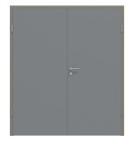 Frontansicht von Doppelflügeltür Ultramatt Hygge Grau Basic inkl. Zarge - Huga