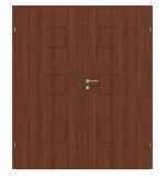 Frontansicht von Doppelflügeltür Dexo M1 Walnuss Dekorfolie inkl. Zarge