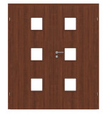 Frontansicht von Doppelflügeltür Dexo M3 Walnuss Dekorfolie inkl. Lichtausschnitt und Zarge