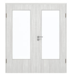 Frontansicht von GARANT Doppelflügeltür inkl. Zarge Authentic Grigio GCK08 mit Lichtausschnitt LA-DIN