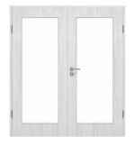 Frontansicht von GARANT Doppelflügeltür inkl. Zarge Authentic Grigio CPL mit Lichtausschnitt LA-2