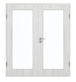 Frontansicht von GARANT Doppelflügeltür inkl. Zarge Authentic Grigio GCK08 mit Lichtausschnitt LA-2