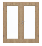 Frontansicht von GARANT Doppelflügeltür inkl. Zarge Authentic Risseiche CPL mit Lichtausschnitt LA-2