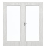 Frontansicht von GARANT Doppelflügeltür inkl. Zarge Authentic Grigio CPL mit Lichtausschnitt LA-3