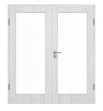 Frontansicht von GARANT Doppelflügeltür inkl. Zarge Authentic Grigio GCK08 mit Lichtausschnitt LA-3