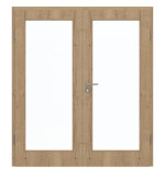 Frontansicht von GARANT Doppelflügeltür inkl. Zarge Authentic Risseiche CPL mit Lichtausschnitt LA-3