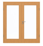 Frontansicht von GARANT Doppelflügeltür inkl. Zarge Buche Exklusiv CPL mit Lichtausschnitt LA-3