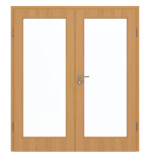 Frontansicht von GARANT Doppelflügeltür inkl. Zarge Eiche Premium CPL mit Lichtausschnitt LA-3