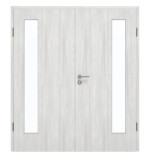 Frontansicht von GARANT Doppelflügeltür inkl. Zarge Authentic Grigio CPL mit Lichtausschnitt LA-4 bandseitig