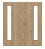 Frontansicht von GARANT Doppelflügeltür inkl. Zarge Authentic Risseiche CPL mit Lichtausschnitt LA-4 bandseitig