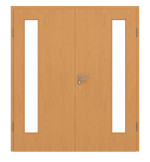 Frontansicht von GARANT Doppelflügeltür inkl. Zarge Buche Exklusiv CPL mit Lichtausschnitt LA-4 bandseitig