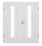 Frontansicht von GARANT Doppelflügeltür inkl. Zarge Authentic Grigio CPL mit Lichtausschnitt LA-4 mittig