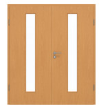 Frontansicht von GARANT Doppelflügeltür inkl. Zarge Buche Exklusiv CPL mit Lichtausschnitt LA-4 mittig