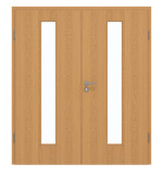 Frontansicht von GARANT Doppelflügeltür inkl. Zarge Eiche Premium CPL mit Lichtausschnitt LA-4 mittig