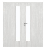 Frontansicht von GARANT Doppelflügeltür inkl. Zarge Authentic Grigio CPL mit Lichtausschnitt LA-4 schlossseitig