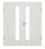 Frontansicht von GARANT Doppelflügeltür inkl. Zarge Authentic Grigio GCK08 mit Lichtausschnitt LA-4 schlossseitig