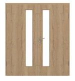 Frontansicht von GARANT Doppelflügeltür inkl. Zarge Authentic Risseiche CPL mit Lichtausschnitt LA-4 schlossseitig