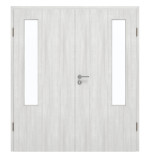 Frontansicht von GARANT Doppelflügeltür inkl. Zarge Authentic Grigio CPL mit Lichtausschnitt LA-5 bandseitig