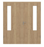 Frontansicht von GARANT Doppelflügeltür inkl. Zarge Authentic Risseiche CPL mit Lichtausschnitt LA-5 bandseitig