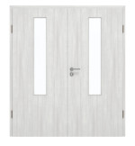 Frontansicht von GARANT Doppelflügeltür inkl. Zarge Authentic Grigio CPL mit Lichtausschnitt LA-5 mittig