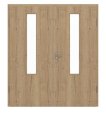 Frontansicht von GARANT Doppelflügeltür inkl. Zarge Authentic Risseiche CPL mit Lichtausschnitt LA-5 mittig
