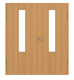 Frontansicht von GARANT Doppelflügeltür inkl. Zarge Eiche Premium CPL mit Lichtausschnitt LA-5 mittig