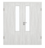 Frontansicht von GARANT Doppelflügeltür inkl. Zarge Authentic Grigio GCK08 mit Lichtausschnitt LA-5 schlossseitig